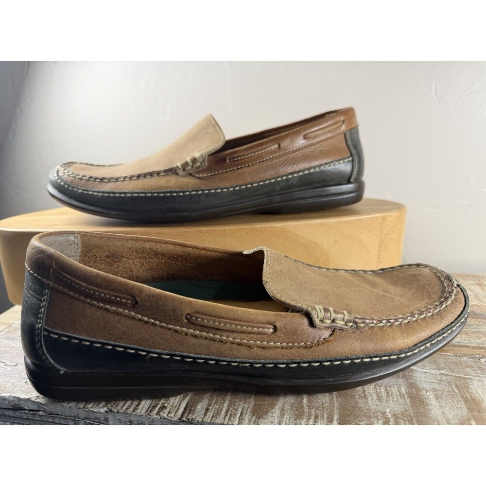 Johnston & Murphy Mens Brown Sheepskin Leather Driving Loafers 9.5M